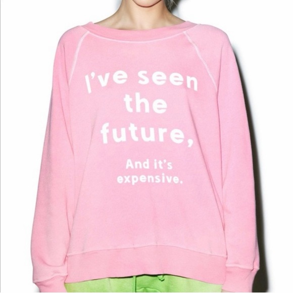 Wildfox Pink Sweatshirt Medium - Picture 4 of 6